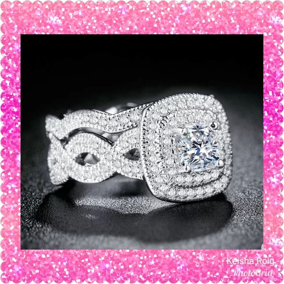 💥FLASH SALE💥FIRM ❤18K White Gold Filled 2Pc❤ - Picture 2 of 5